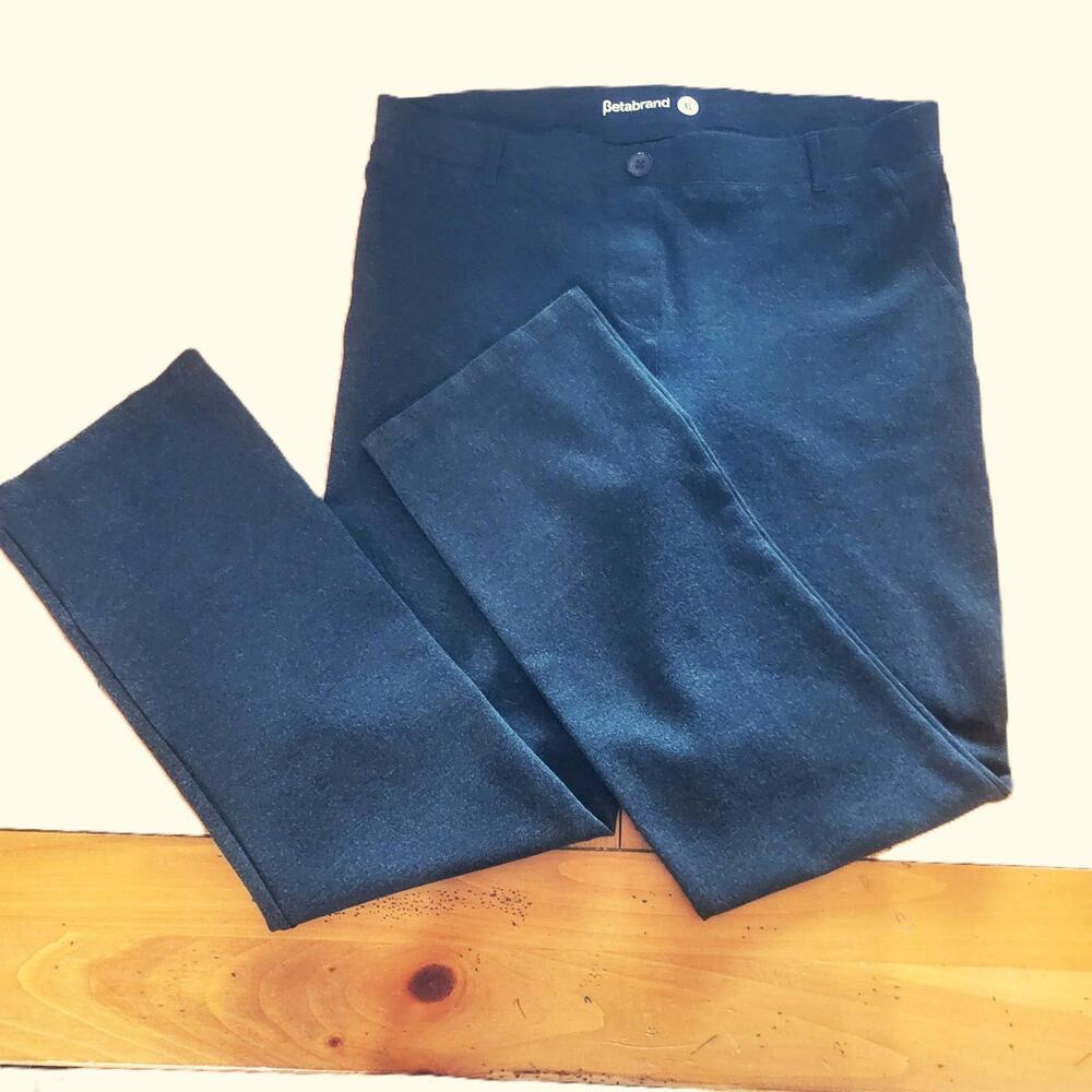 Betabrand Straight-Leg Classic Dress Pant Yoga Pants Charcoal Gray Heather - XL - Picture 9 of 9